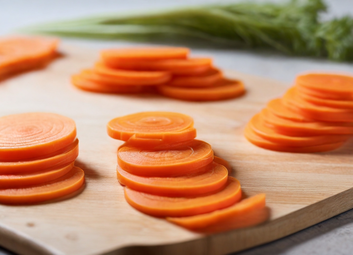 Carrots sliced into thin rounds.