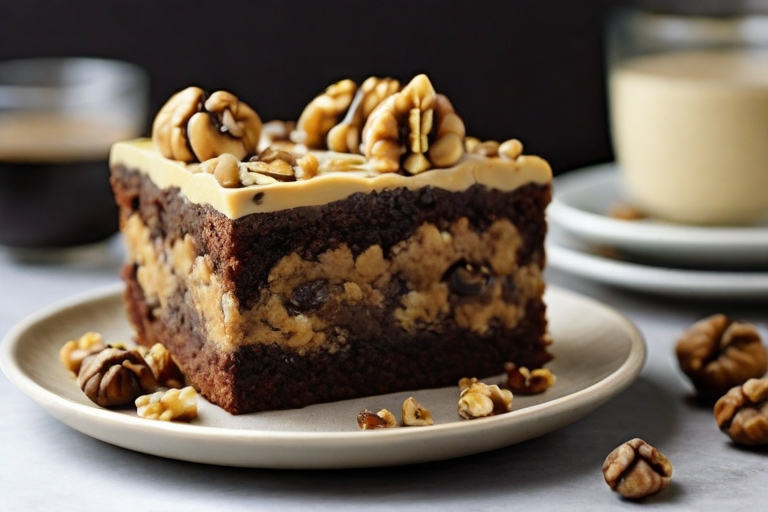 Espresso Walnut Brownie Cake