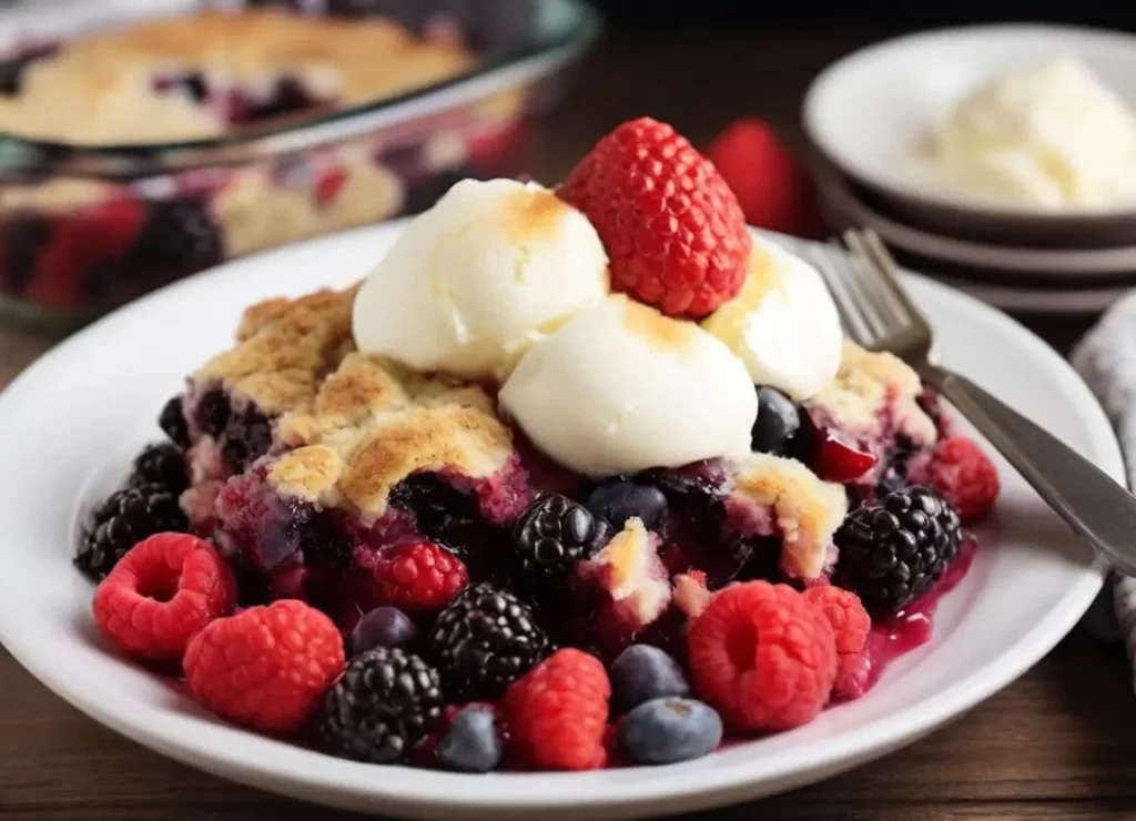 Low Carb Mixed Berries Cobbler