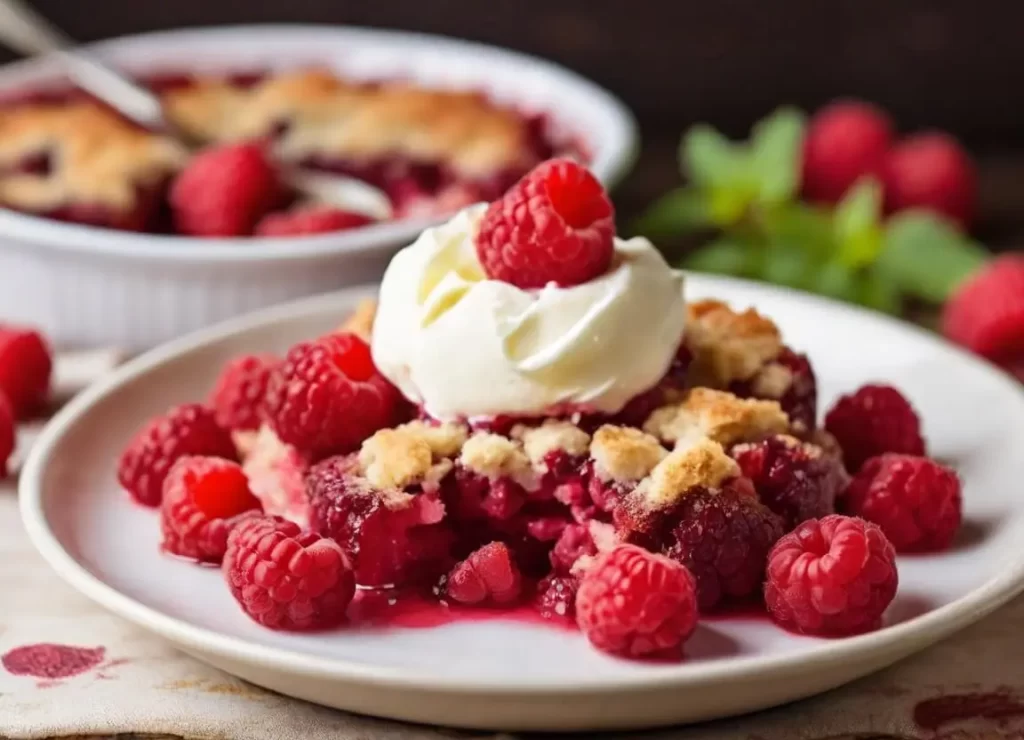 Low Carb Raspberries Cobbler