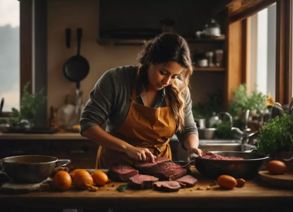 a mother Clean and trim the meat to remove any excess fat.