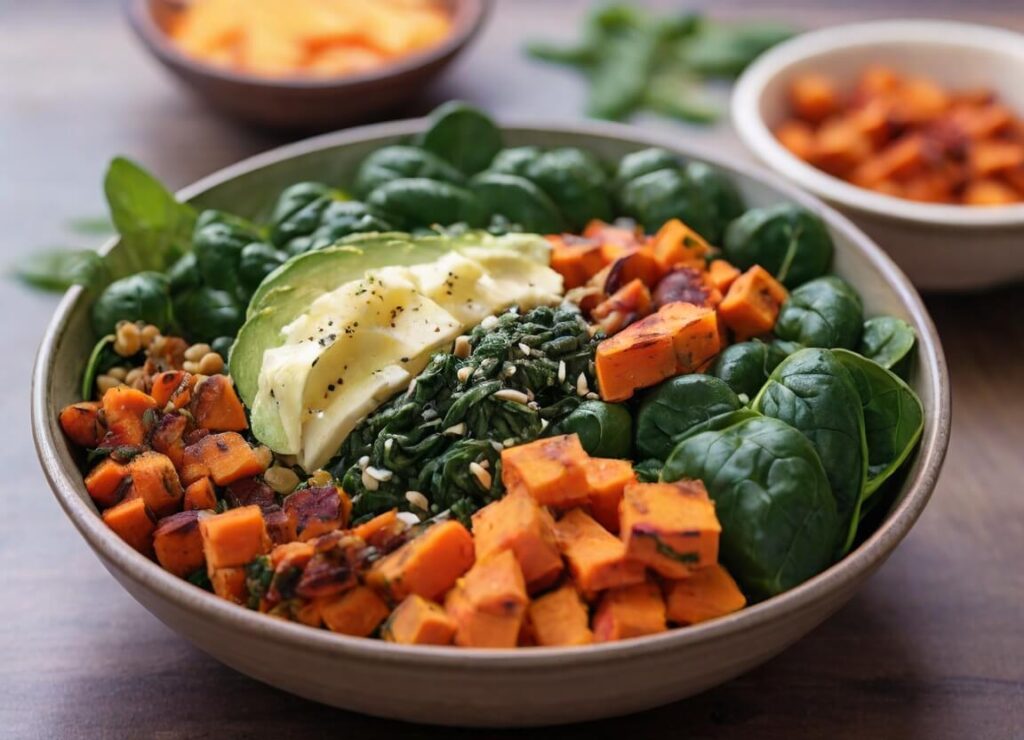 Spinach and Sweet Potato Bowl
