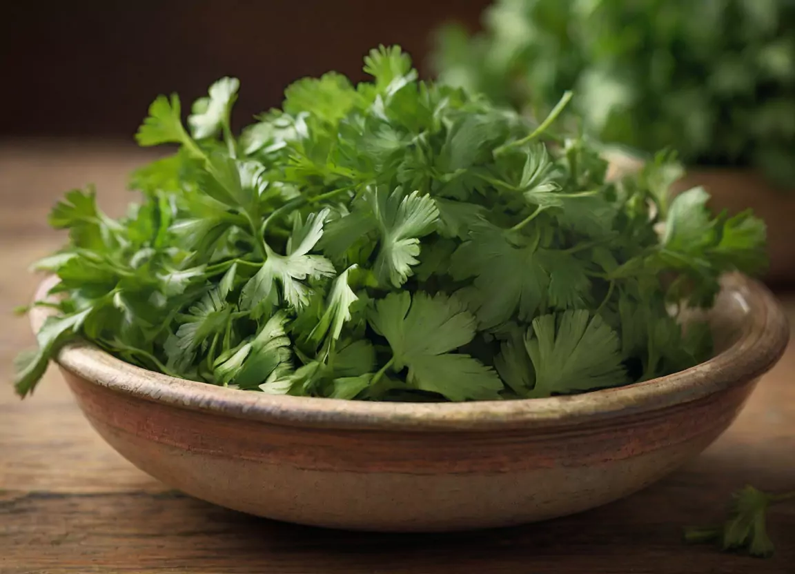 Fresh cilantro to make Enmoladas 