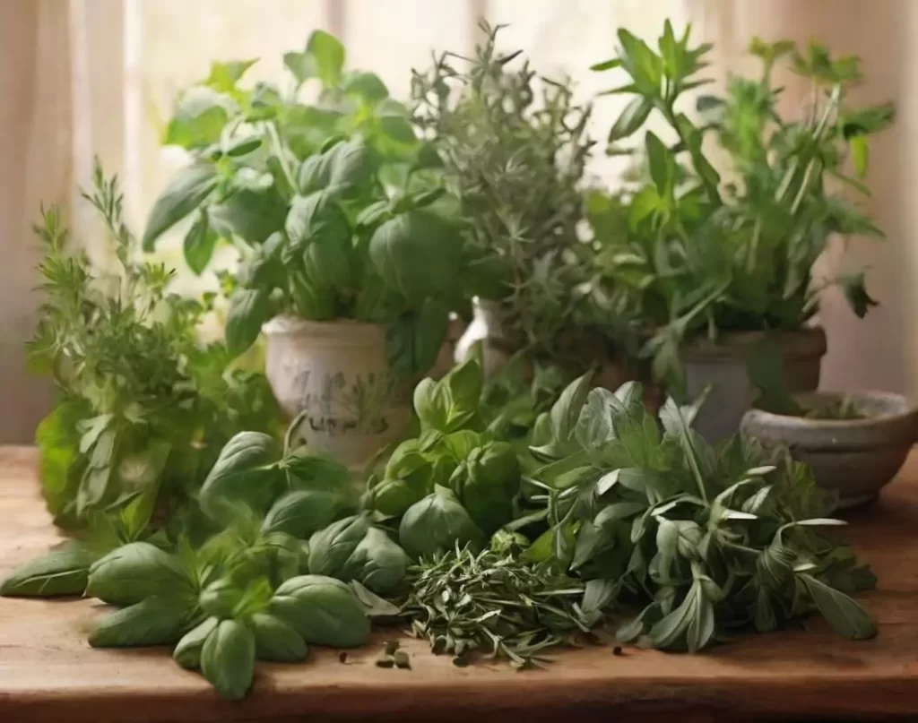 Fresh Herbs to make keto ham and cheese quiche 