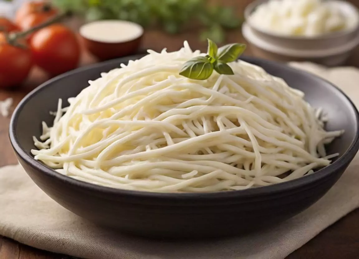 Shredded full-fat mozzarella cheese