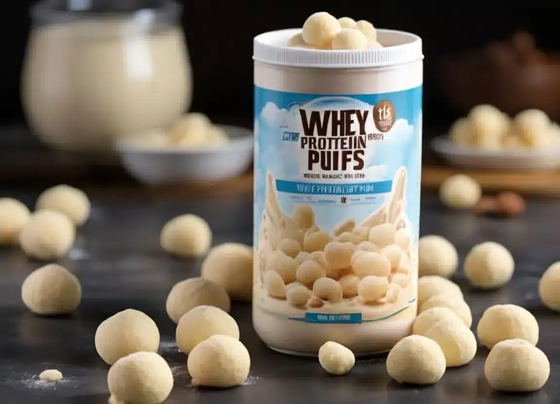 Whey protein puffs